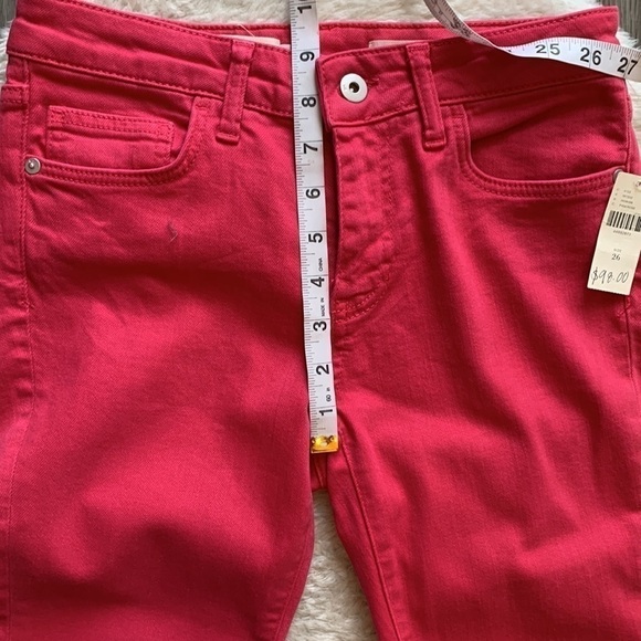 NEW Pilcro and the Letterpress Anthropologie Mid Rise Skinny Ankle Pink Jeans - Picture 14 of 16